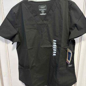 Cherokee Women's V-Neck Scrub Top NWT Medium Black